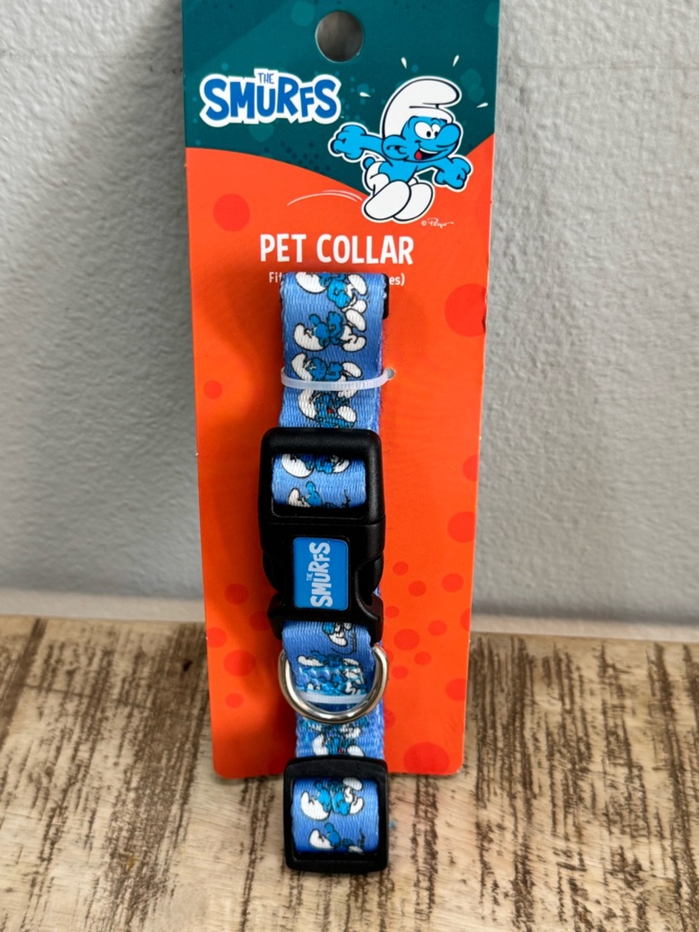 Smurfs Blue Patterned Dog Collar - Adjustable Pet Collar